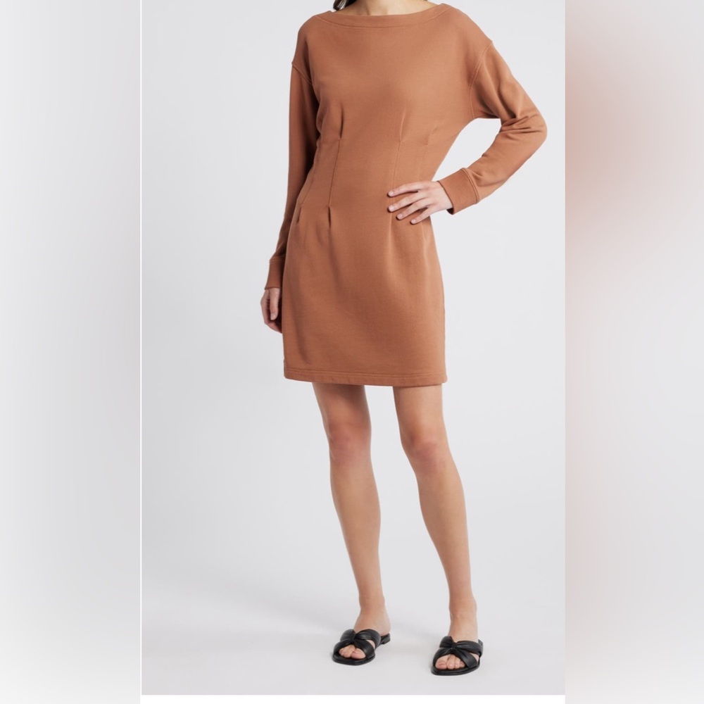NWT  large Nation LTD Ronni Long Sleeve Mini Sweatshirt Dress
